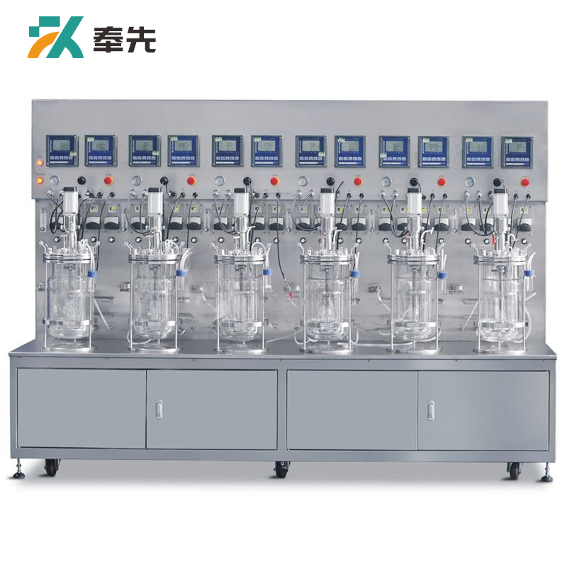 Sextuple Off-site Sterilization Double-wall Glass Fermenter
