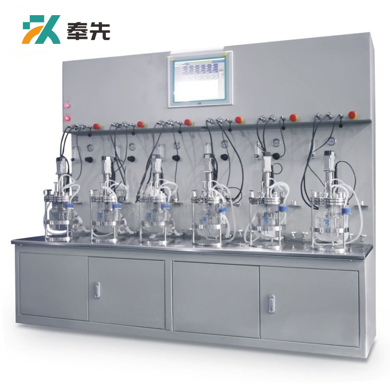 Sextuple Off-site Sterilization Double-wall Glass Fermenter